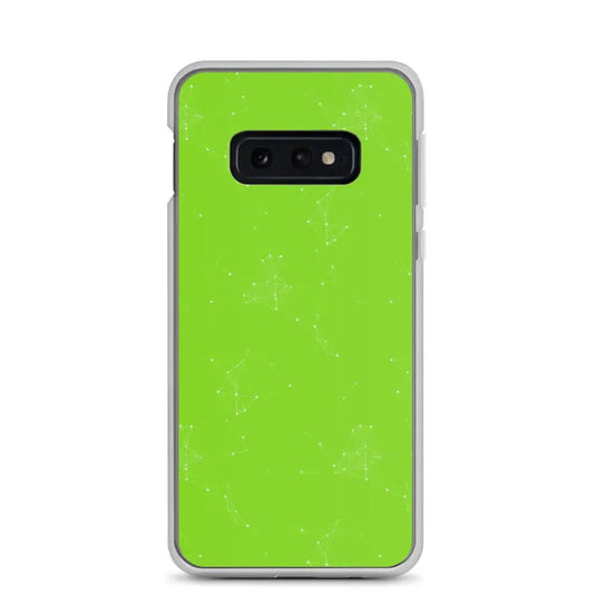 Neon Green Cyber Polygon Flexible Clear Samsung Case Bump Resistant Corners CREATIVETECH