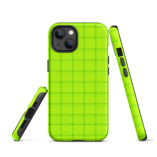 Neon Green Squishy Style Double Layered Impact Resistant Tough iPhone Case 3D Wrap Matte or Glossy Finish CREATIVETECH