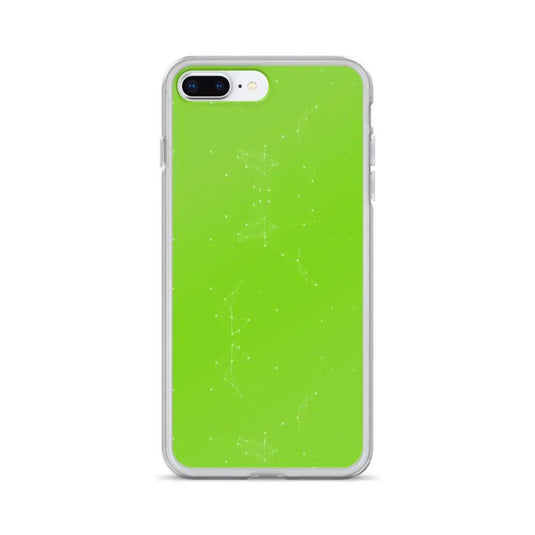 Neon Green White Cyber Polygon Flexible Clear iPhone Case Bump Resistant Corners CREATIVETECH
