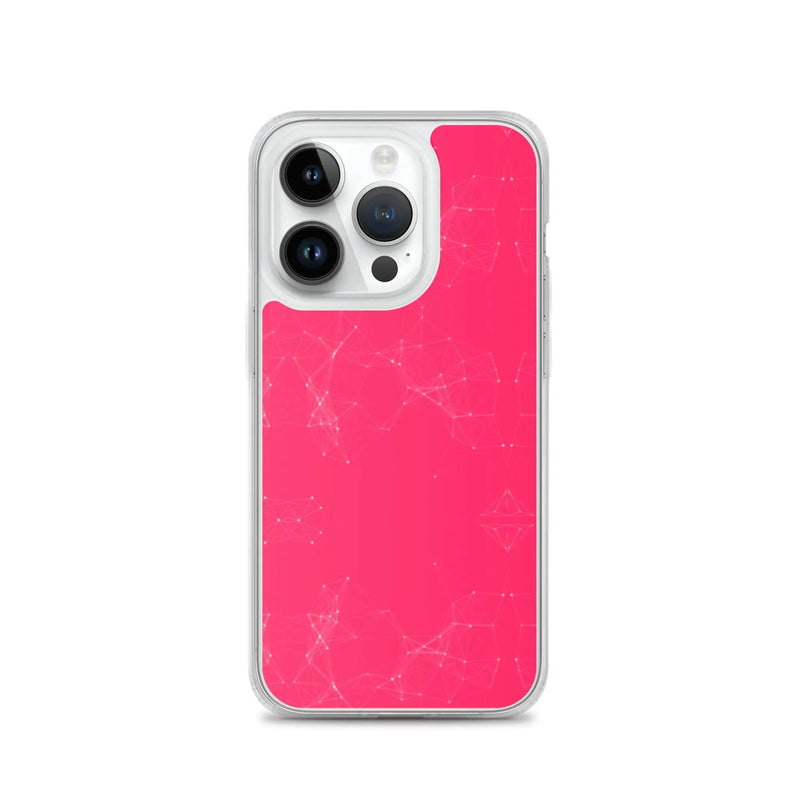 Load image into Gallery viewer, Neon Pink Red Cyber Polygon Flexible Clear iPhone Case Bump Resistant Corners CREATIVETECH
