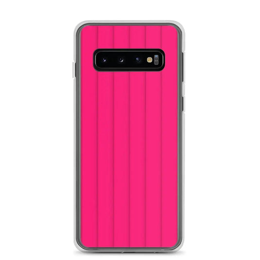 Neon Red Striped Squishy Style Flexible Clear Samsung Case Bump Resistant Corners CREATIVETECH