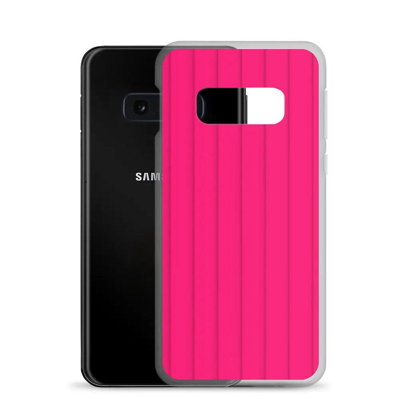 Load image into Gallery viewer, Neon Red Striped Squishy Style Flexible Clear Samsung Case Bump Resistant Corners CREATIVETECH
