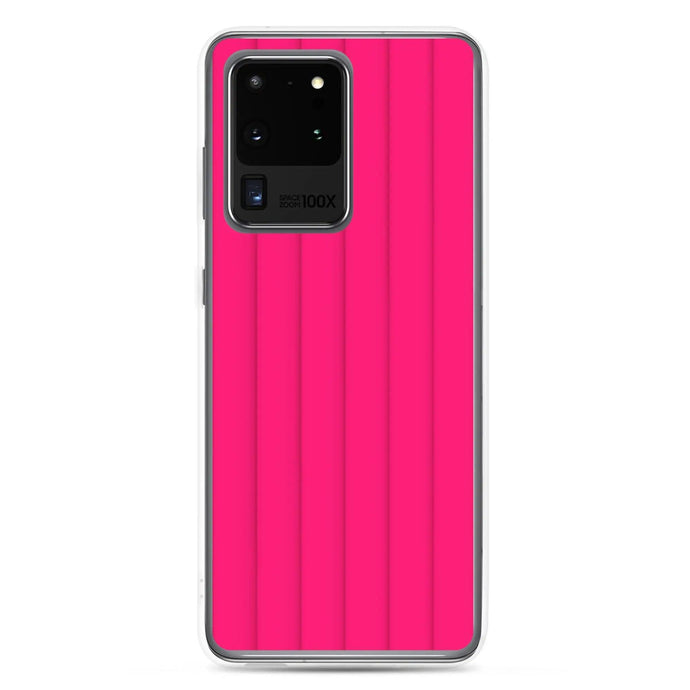 Neon Red Striped Squishy Style Flexible Clear Samsung Case Bump Resistant Corners CREATIVETECH