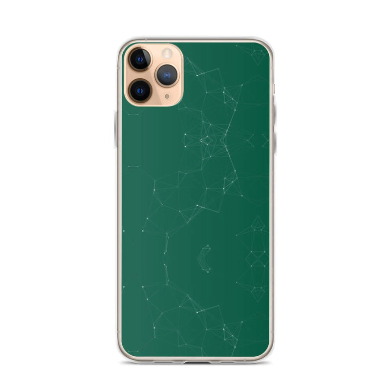 Load image into Gallery viewer, Olive Green Elegant Cyber Polygon Flexible Clear iPhone Case Bump Resistant Corners CREATIVETECH
