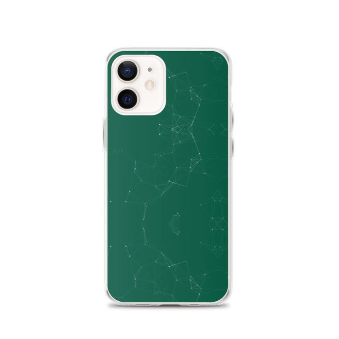 Olive Green Elegant Cyber Polygon Flexible Clear iPhone Case Bump Resistant Corners CREATIVETECH