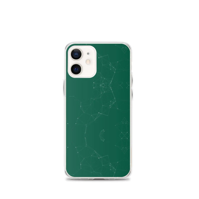 Olive Green Elegant Cyber Polygon Flexible Clear iPhone Case Bump Resistant Corners CREATIVETECH