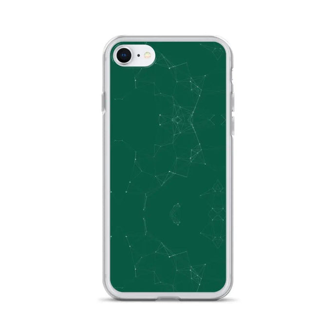 Olive Green Elegant Cyber Polygon Flexible Clear iPhone Case Bump Resistant Corners CREATIVETECH