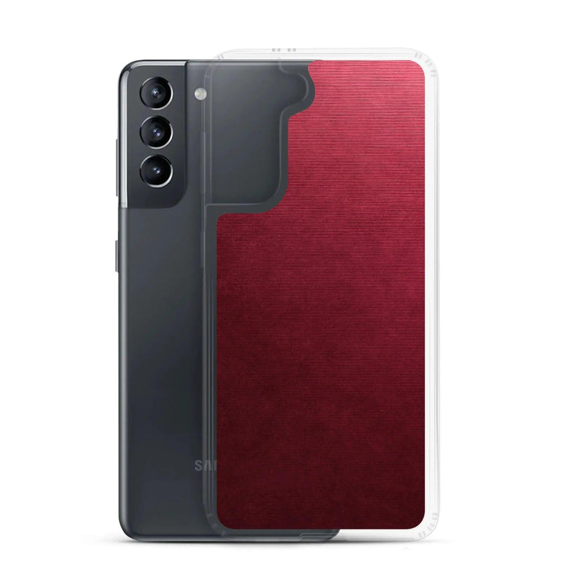 Load image into Gallery viewer, Red Brushed Industrial Metal Flexible Clear Samsung Case Bump Resistant Corners CREATIVETECH
