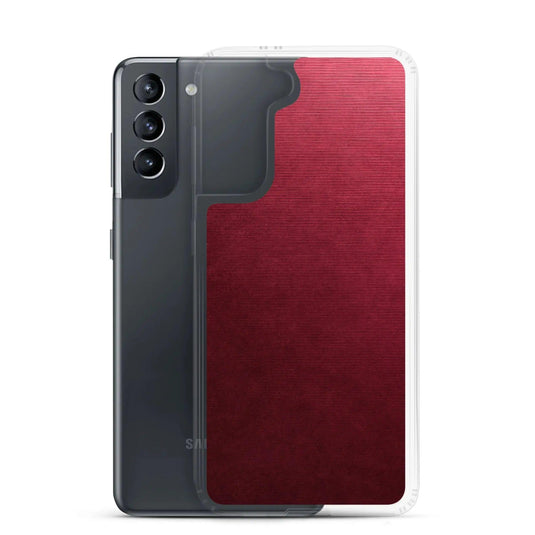 Red Brushed Industrial Metal Flexible Clear Samsung Case Bump Resistant Corners CREATIVETECH