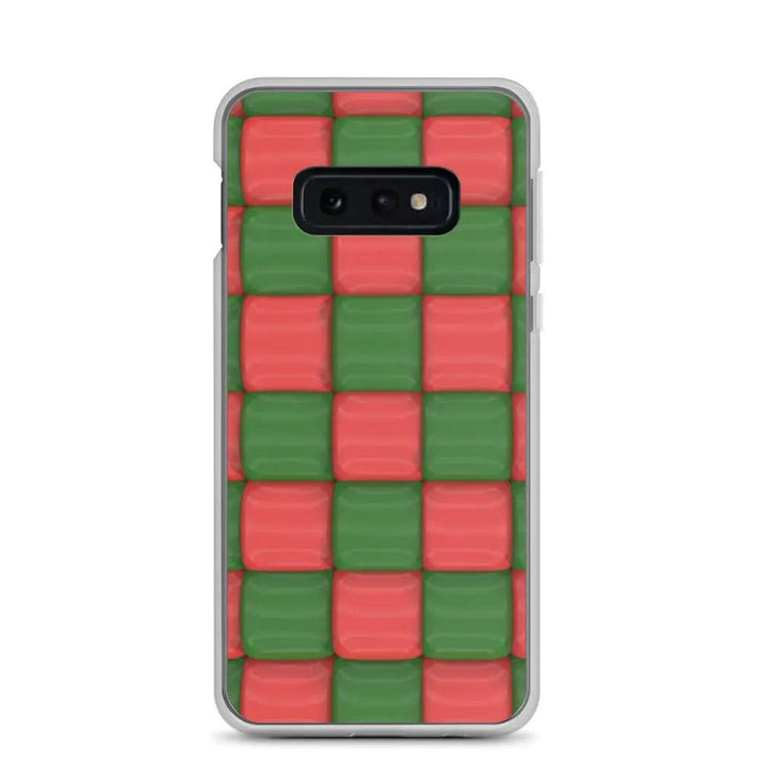 Red Green Cubic Chess Board Style Flexible Clear Samsung Case Bump Resistant Corners CREATIVETECH