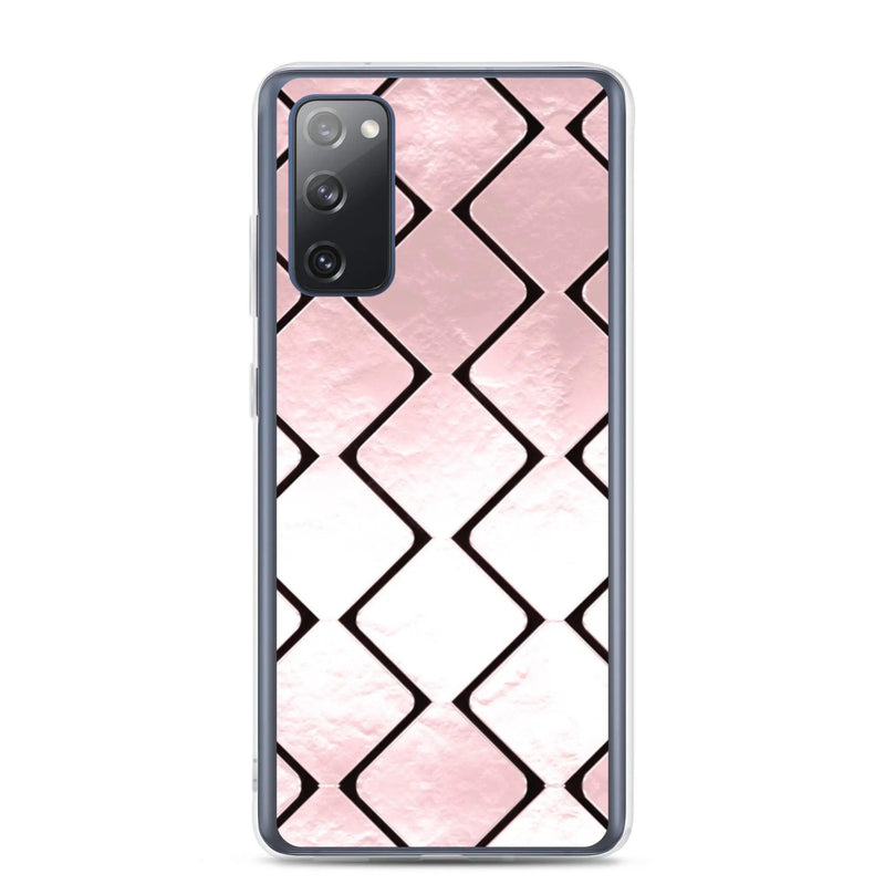 Load image into Gallery viewer, Rose Gold Metal Cubes Flexible Clear Samsung Case Bump Resistant Corners CREATIVETECH

