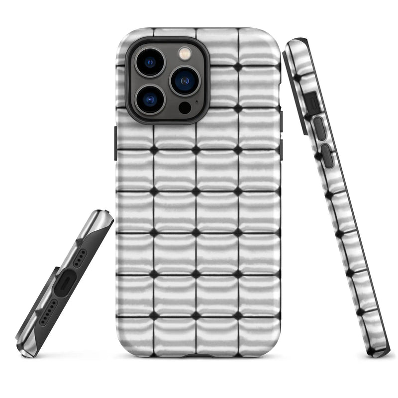 Load image into Gallery viewer, Silver Metal Cubes Double Layered Impact Resistant Tough iPhone Case 3D Wrap Matte or Glossy Finish CREATIVETECH
