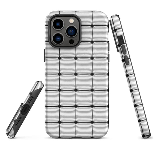 Silver Metal Cubes Double Layered Impact Resistant Tough iPhone Case 3D Wrap Matte or Glossy Finish CREATIVETECH