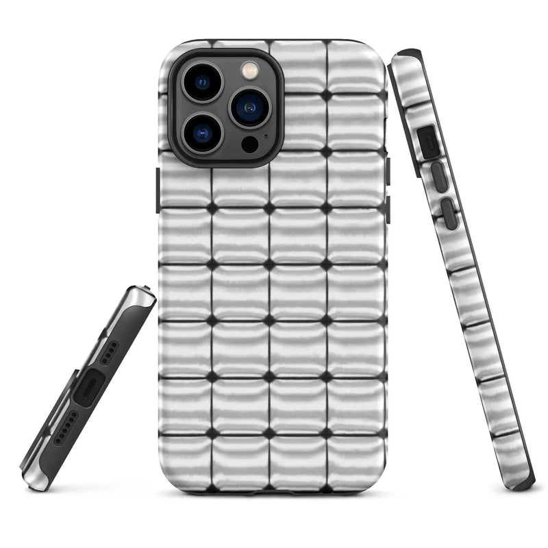 Load image into Gallery viewer, Silver Metal Cubes Double Layered Impact Resistant Tough iPhone Case 3D Wrap Matte or Glossy Finish CREATIVETECH
