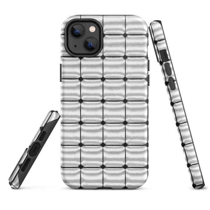 Silver Metal Cubes Double Layered Impact Resistant Tough iPhone Case 3D Wrap Matte or Glossy Finish CREATIVETECH