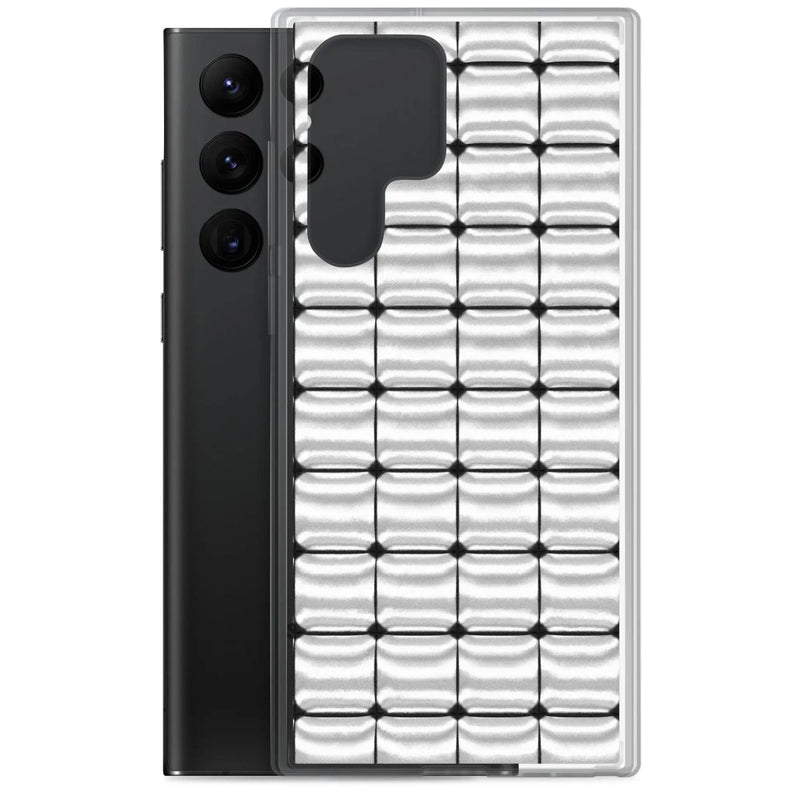 Load image into Gallery viewer, Silver Metal Cubes Flexible Clear Samsung Case Bump Resistant Corners CREATIVETECH
