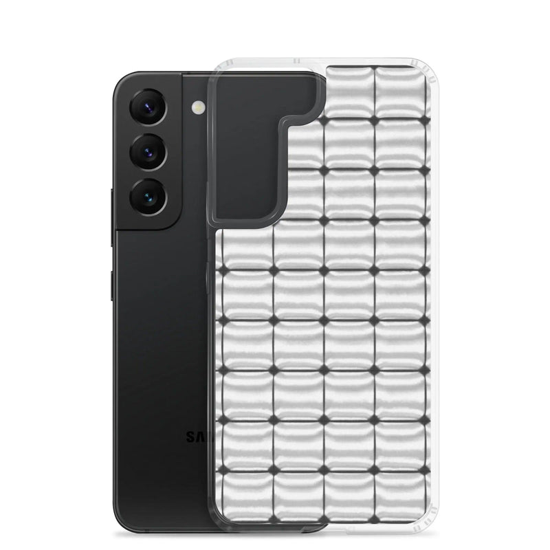 Load image into Gallery viewer, Silver Metal Cubes Flexible Clear Samsung Case Bump Resistant Corners CREATIVETECH
