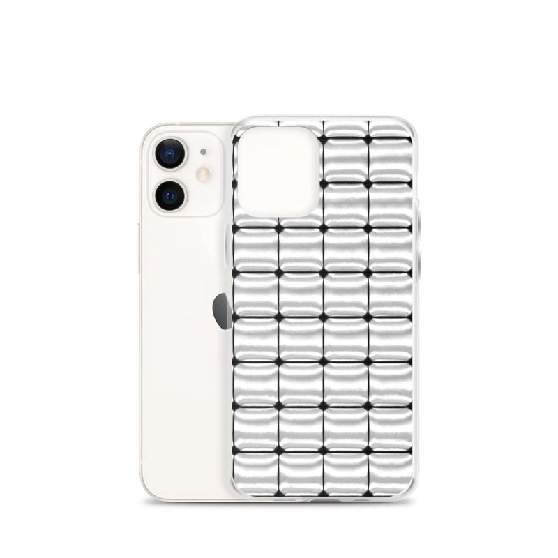 Load image into Gallery viewer, Silver Metal Cubes Flexible Clear iPhone Case Bump Resistant Corners CREATIVETECH
