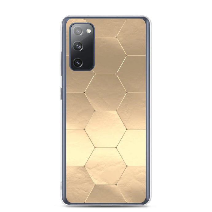 Soft Gold Honeycomb Style Flexible Clear Samsung Case Bump Resistant Corners CREATIVETECH