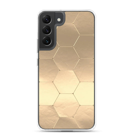 Soft Gold Honeycomb Style Flexible Clear Samsung Case Bump Resistant Corners CREATIVETECH