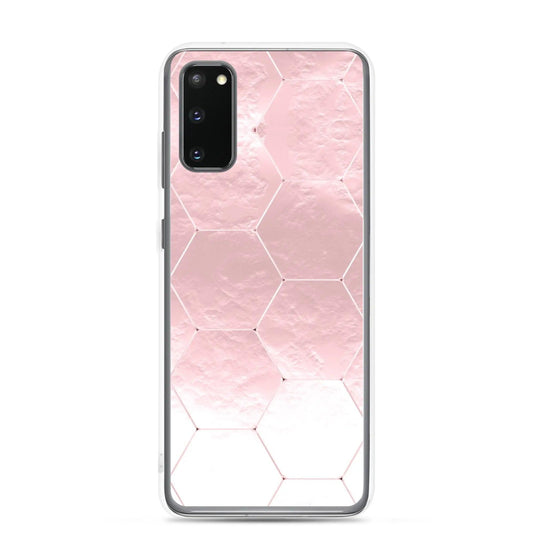 Soft Rose Gold Honeycomb Style Flexible Clear Samsung Case Bump Resistant Corners CREATIVETECH