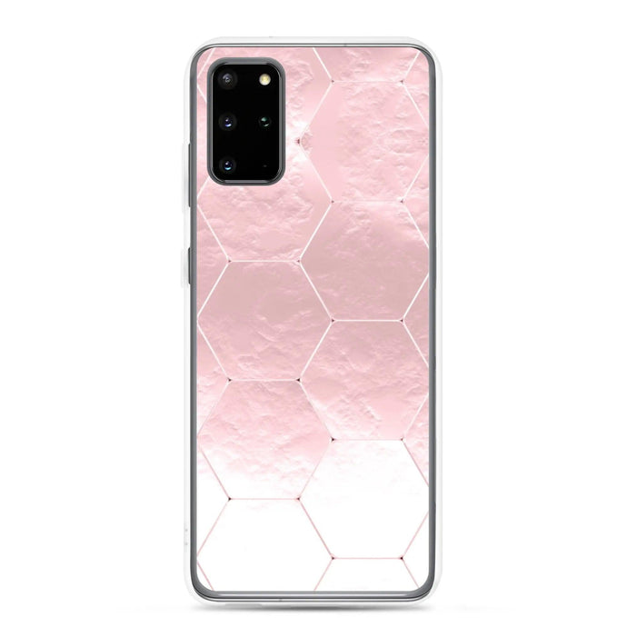 Soft Rose Gold Honeycomb Style Flexible Clear Samsung Case Bump Resistant Corners CREATIVETECH