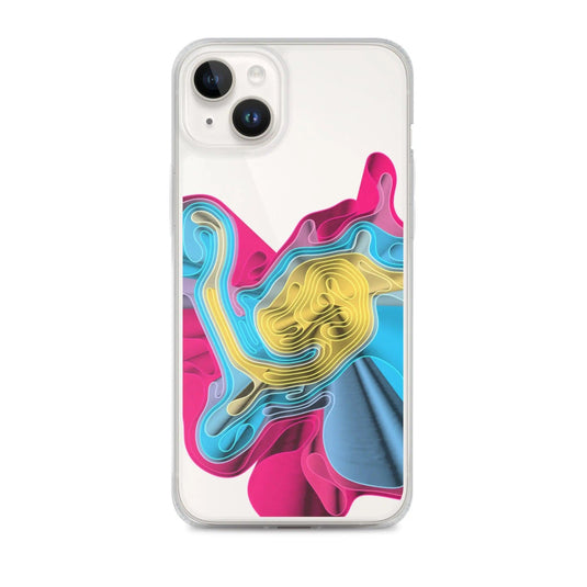 Warm Colorful Waves Flexible Clear iPhone Case Bump Resistant Corners CREATIVETECH