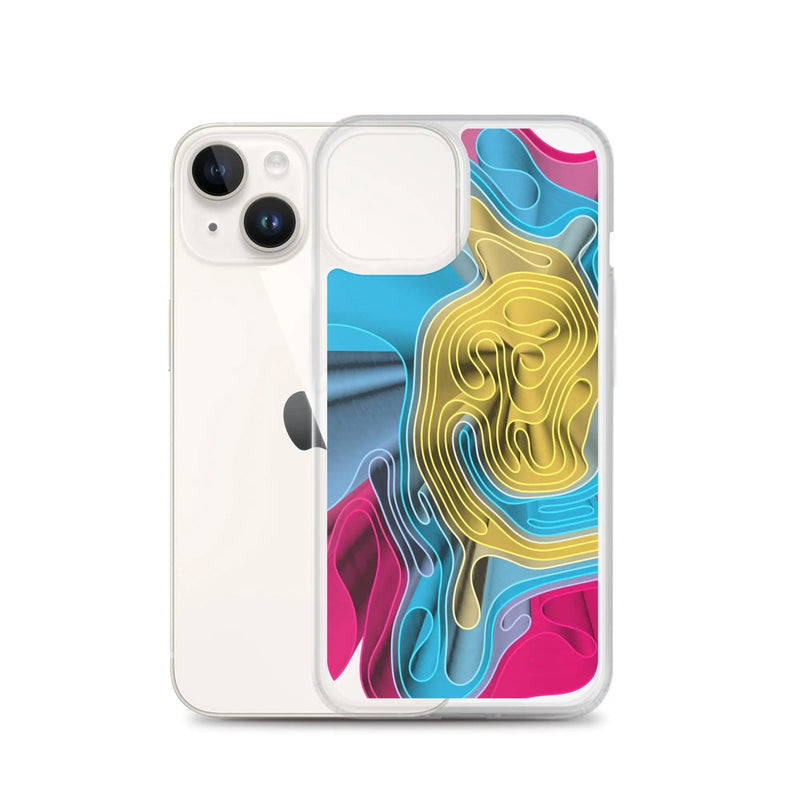 Load image into Gallery viewer, Warm Colorful Waves Variation Flexible Clear iPhone Case Bump Resistant Corners CREATIVETECH
