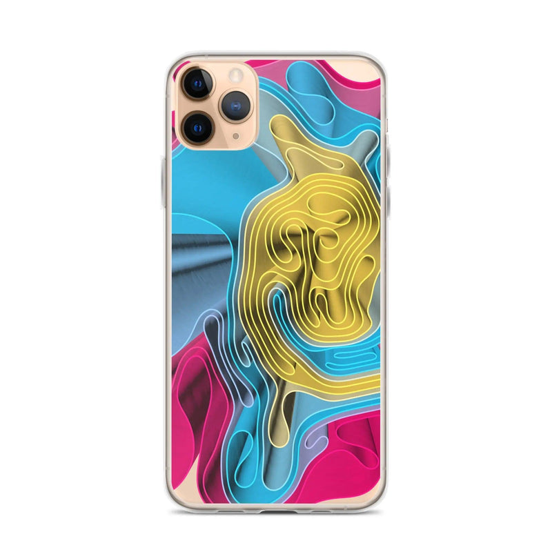 Load image into Gallery viewer, Warm Colorful Waves Variation Flexible Clear iPhone Case Bump Resistant Corners CREATIVETECH
