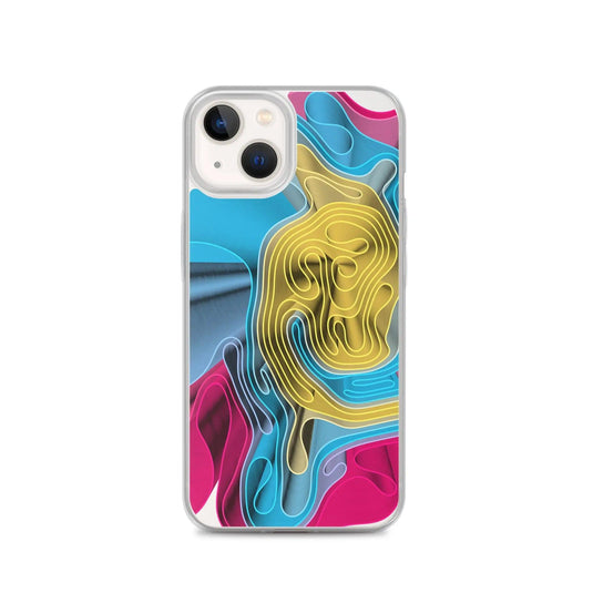Warm Colorful Waves Variation Flexible Clear iPhone Case Bump Resistant Corners CREATIVETECH