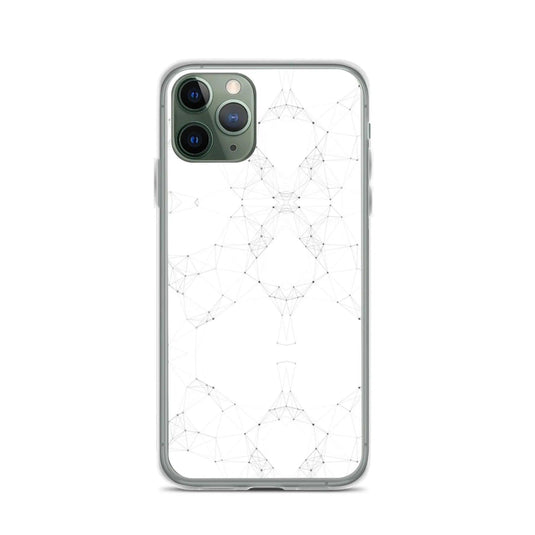White Black Cyber Polygon Flexible Clear iPhone Case Bump Resistant Corners CREATIVETECH