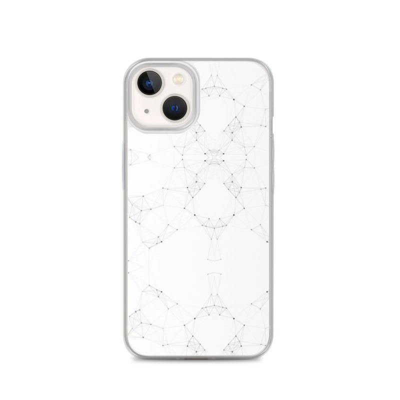 Load image into Gallery viewer, White Black Cyber Polygon Flexible Clear iPhone Case Bump Resistant Corners CREATIVETECH
