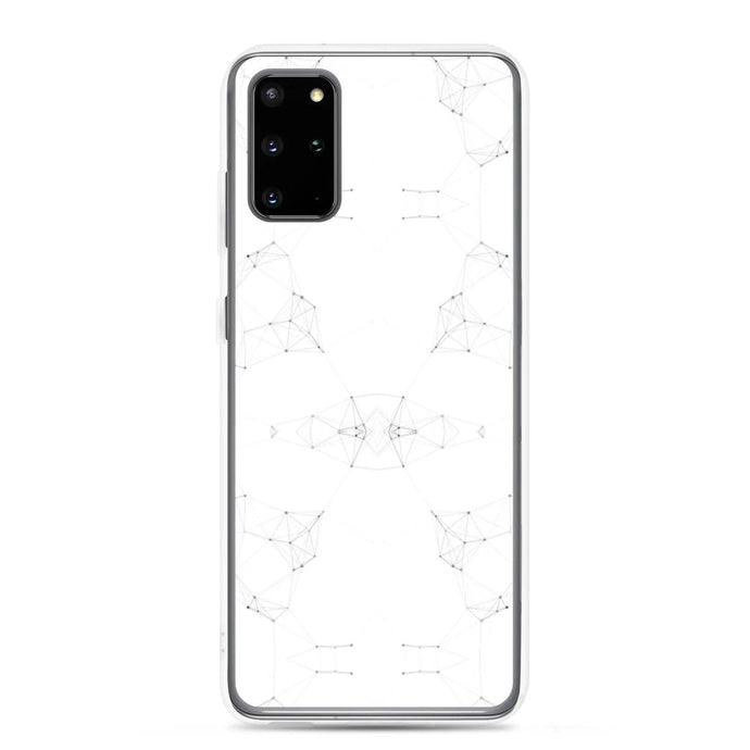White Cyber Polygon Flexible Clear Samsung Case Bump Resistant Corners CREATIVETECH
