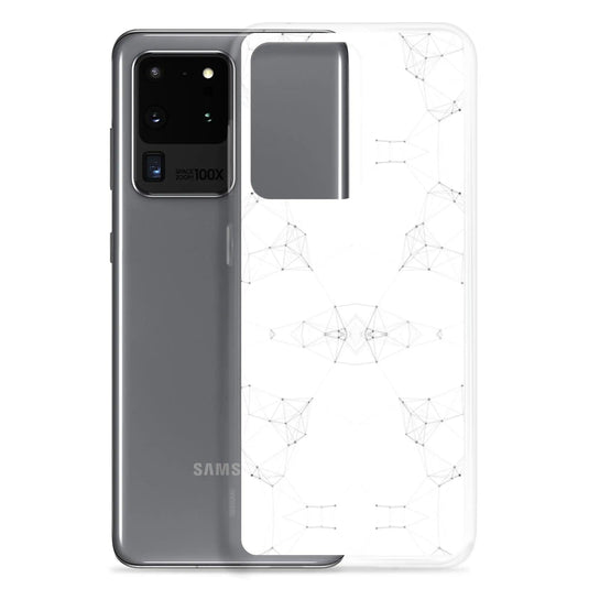 White Cyber Polygon Flexible Clear Samsung Case Bump Resistant Corners CREATIVETECH