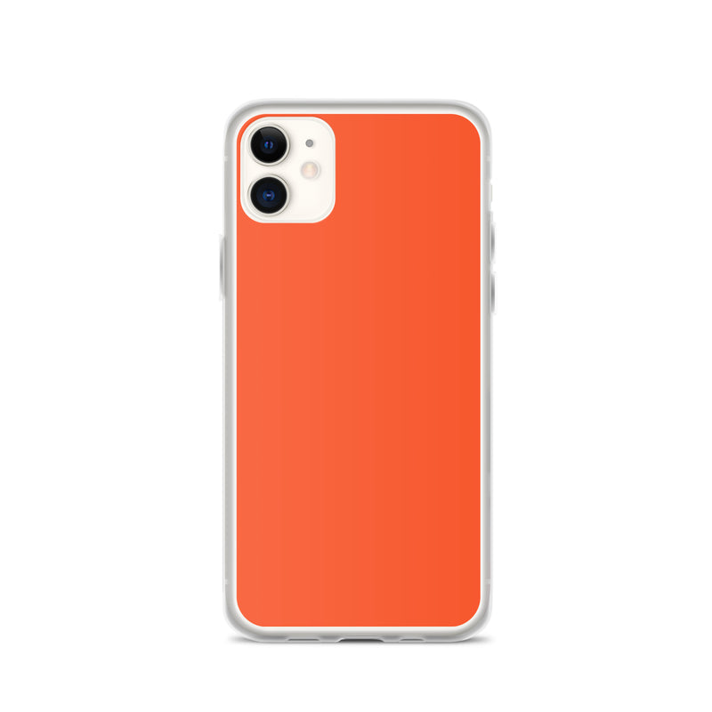 Load image into Gallery viewer, Plain Color Outrageous Orange iPhone Case Clear Bump Resistant Flexible CREATIVETECH
