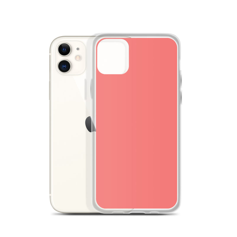 Load image into Gallery viewer, Plain Color Salmon Pink iPhone Case Clear Bump Resistant Flexible CREATIVETECH

