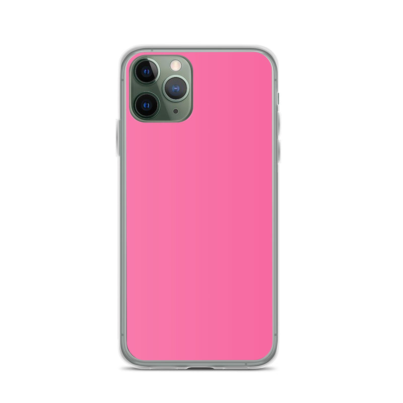 Load image into Gallery viewer, Brilliant Rose Pink iPhone Clear Thin Case Plain Color CREATIVETECH

