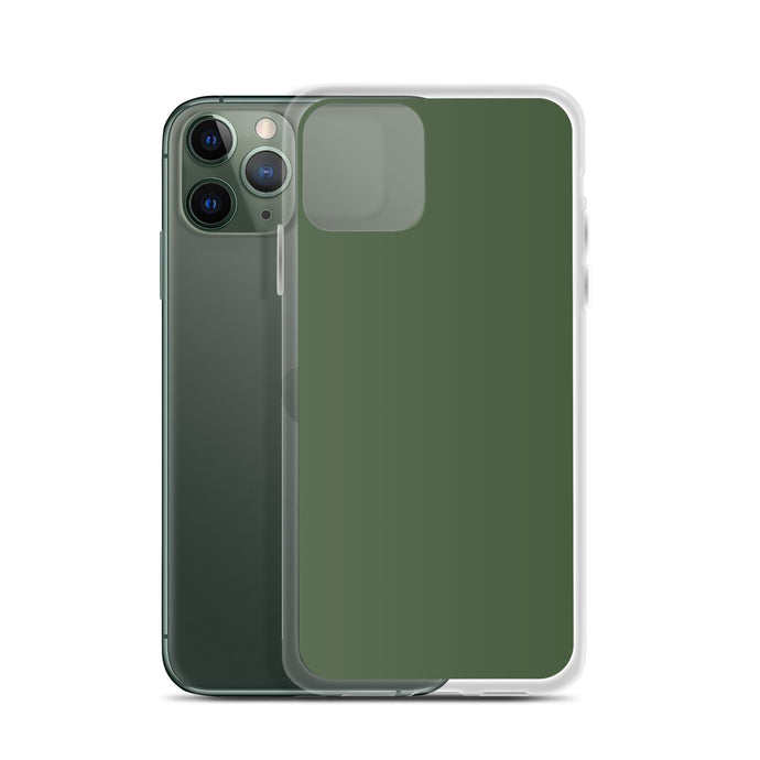 Plain Color Deep Sage iPhone Case Clear Bump Resistant CREATIVETECH