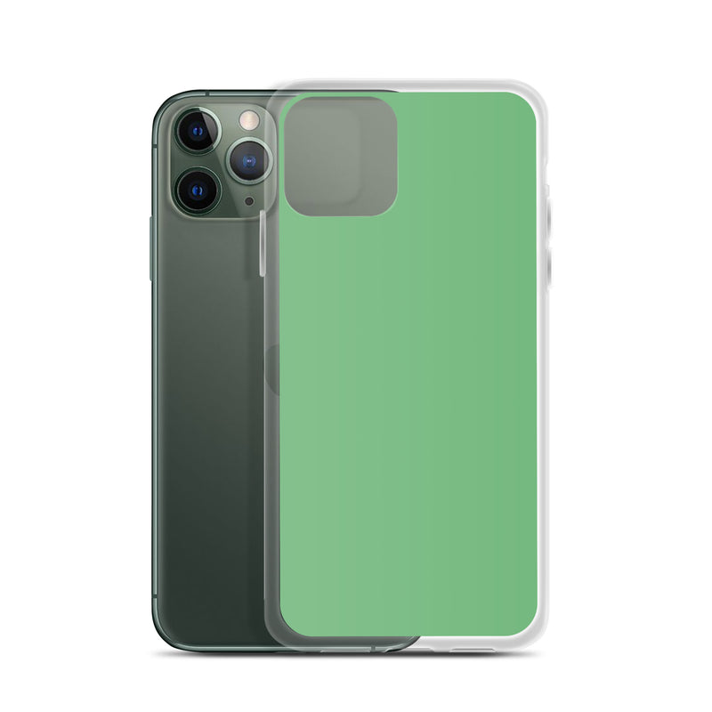 Load image into Gallery viewer, Plain Color Bay Leaf Green iPhone Case Clear Bump Resistant CREATIVETECH
