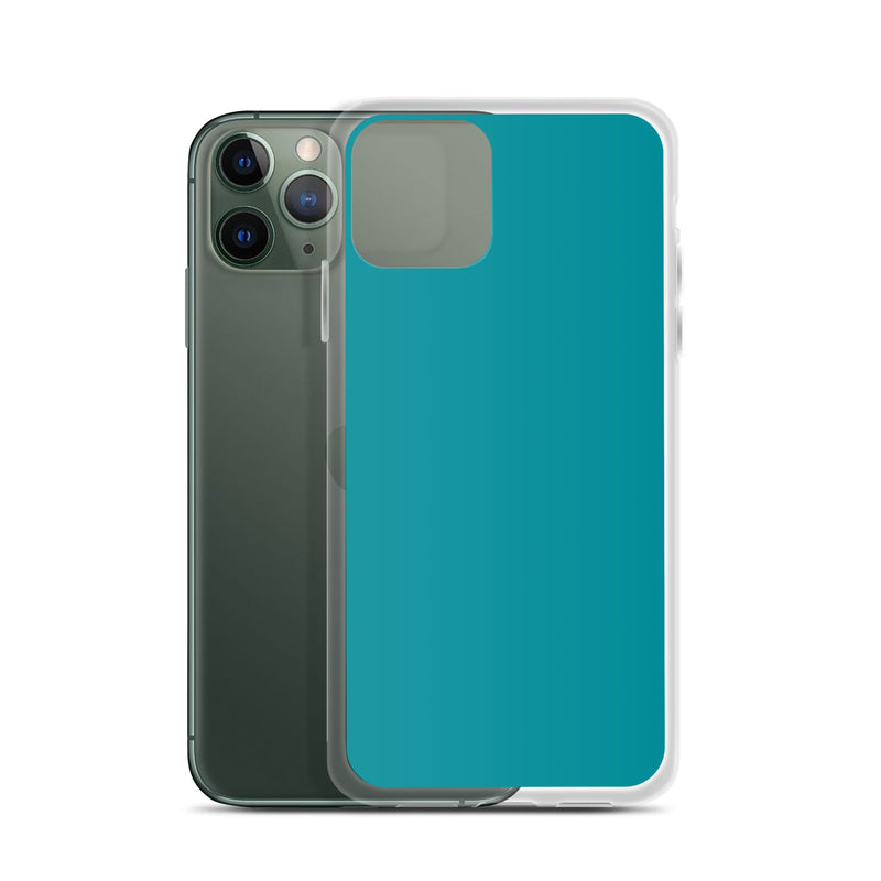 Load image into Gallery viewer, Plain Color Eastern Blue iPhone Case Clear Bump Resistant CREATIVETECH
