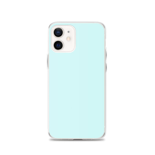 Plain Color Light Cyan Blue iPhone Case Clear Bump Resistant CREATIVETECH