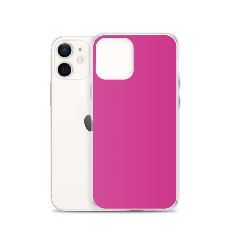 Load image into Gallery viewer, Deep Cerise Pink iPhone Clear Thin Case Plain Color CREATIVETECH
