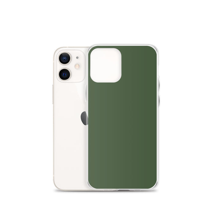 Plain Color Deep Sage iPhone Case Clear Bump Resistant CREATIVETECH