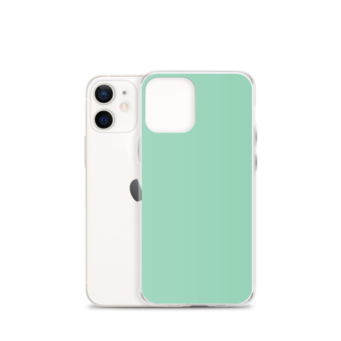 Plain Color Vista Blue Green iPhone Case Clear Bump Resistant CREATIVETECH