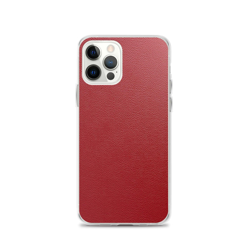 Load image into Gallery viewer, Red Leather Flexible Clear iPhone Case Bump Resistant Corners CREATIVETECH
