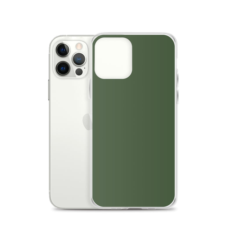 Load image into Gallery viewer, Plain Color Deep Sage iPhone Case Clear Bump Resistant CREATIVETECH
