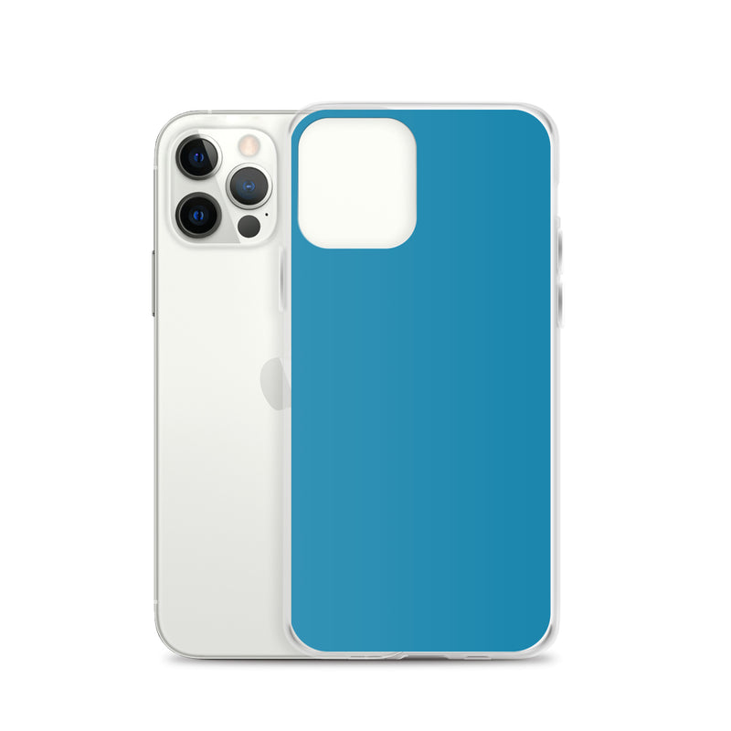 Load image into Gallery viewer, Plain Color Pelurous Blue iPhone Case Clear Bump Resistant CREATIVETECH
