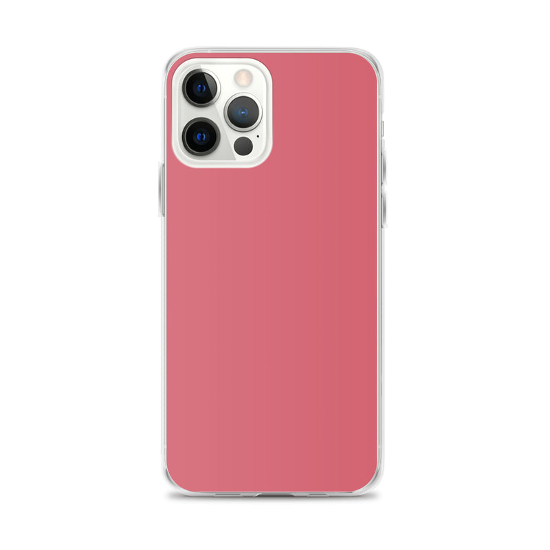 Load image into Gallery viewer, Plain Color Cabaret Pink iPhone Case Clear Bump Resistant Flexible CREATIVETECH
