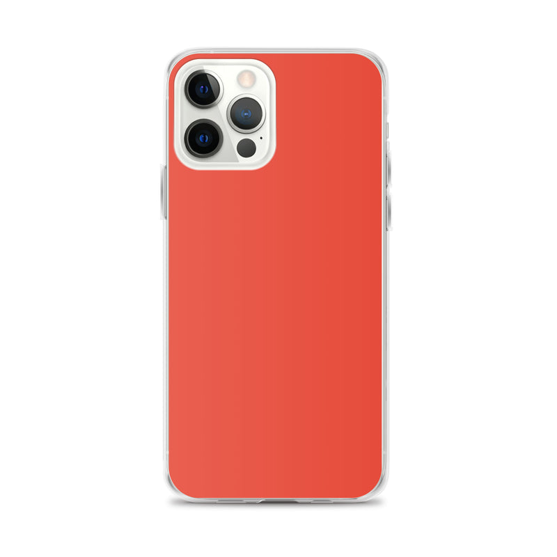 Load image into Gallery viewer, Plain Color Orange Red iPhone Case Clear Bump Resistant Flexible CREATIVETECH
