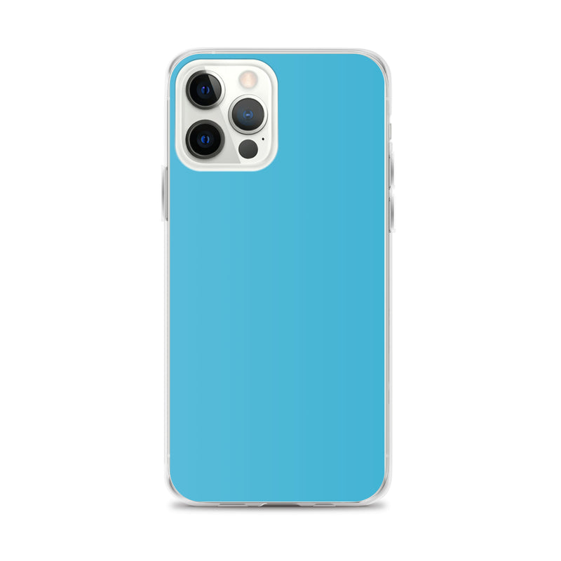 Load image into Gallery viewer, Plain Color Summer Sky Blue iPhone Case Clear Bump Resistant CREATIVETECH
